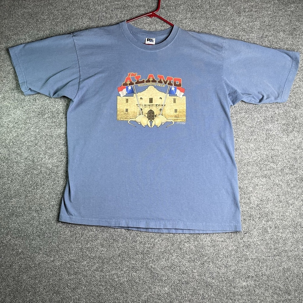 Vintage The‎ Alamo San Antonio Texas T-shirt XXL Blue Heavy Weight Graphic Tee